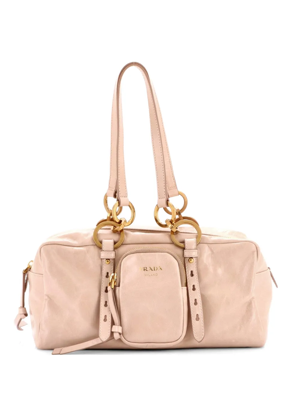 Prada Pre-Owned Dangle Top Handle Bag Leather Medium satchel - Rosa