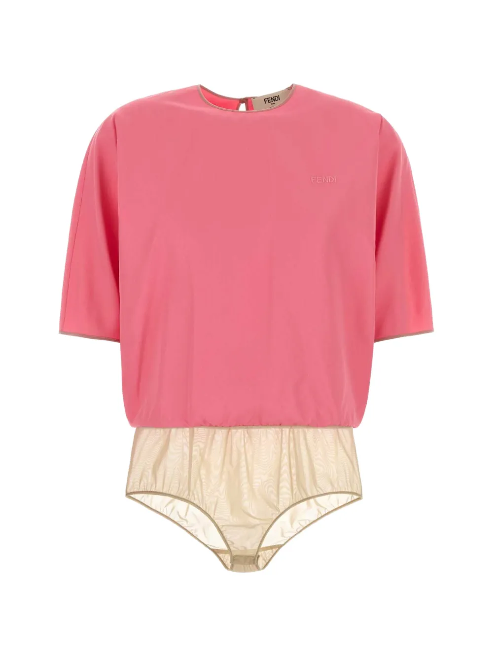 FENDI logo-embroidered short-sleeve bodysuit - Rosa