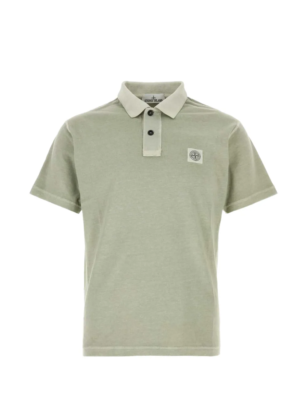 Stone Island logo-patch cotton polo shirt - Grün