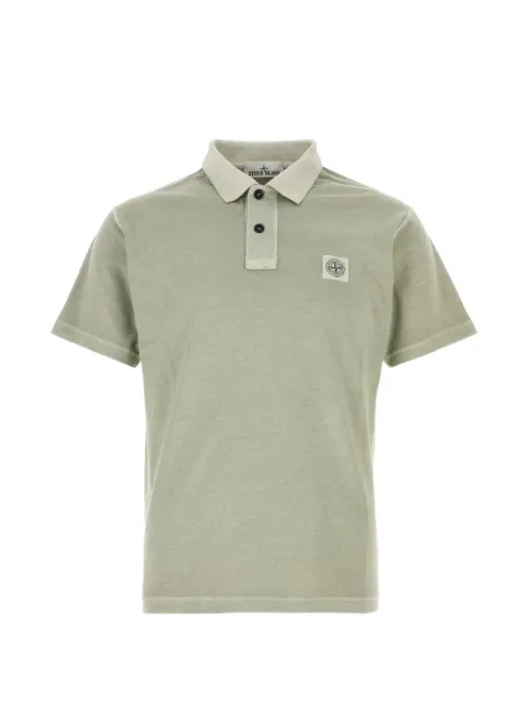 Stone Island logo-patch cotton polo shirt