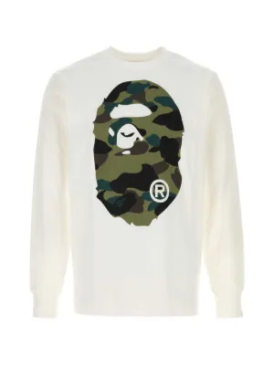 A BATHING APE® マーブルカモフラージュ ロゴ Tシャツ | ホワイト