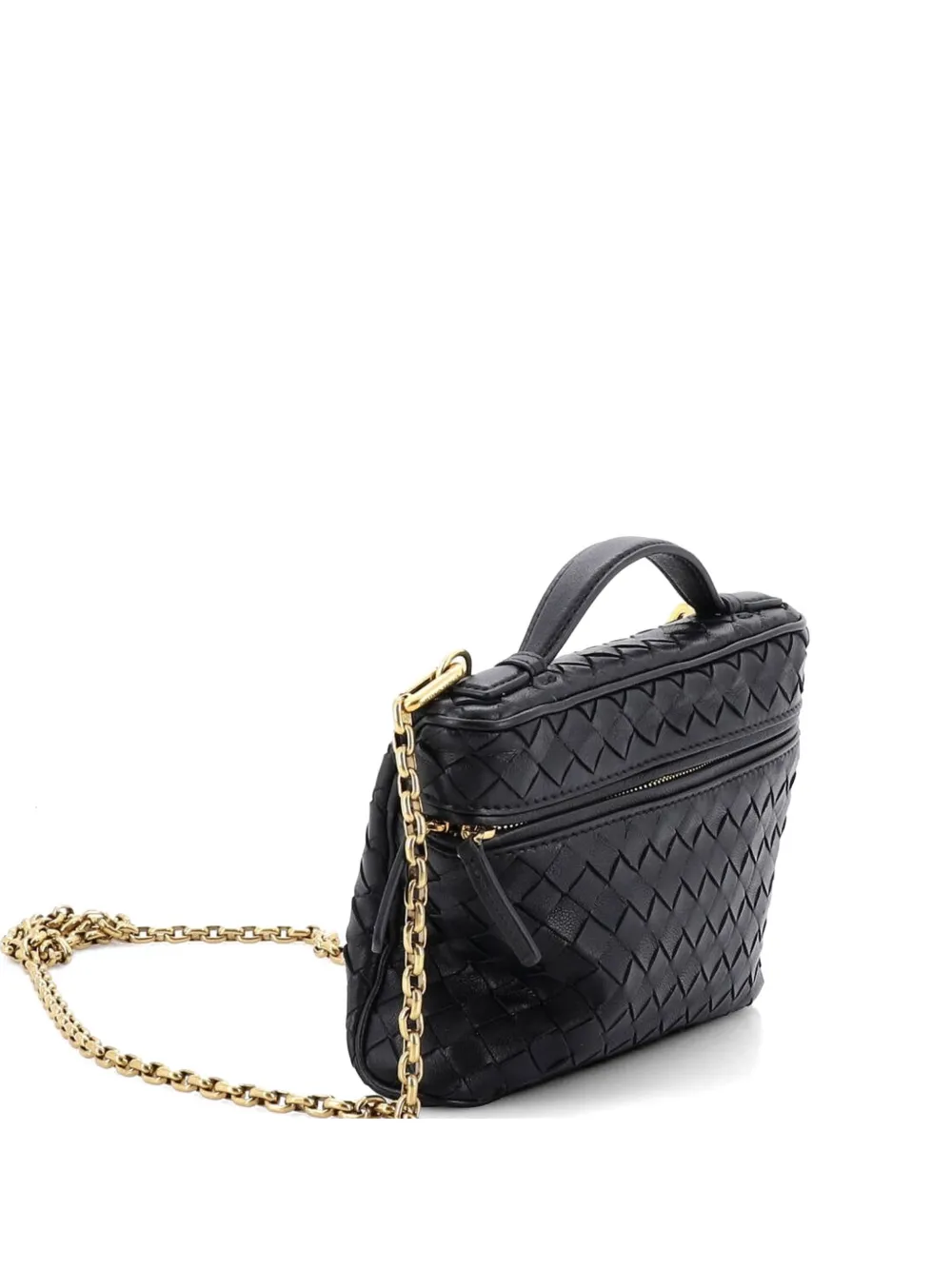 Bottega Veneta Pre-Owned Soft Chain Vanity Case Intrecciato Leather Small shoulder bag - Nero
