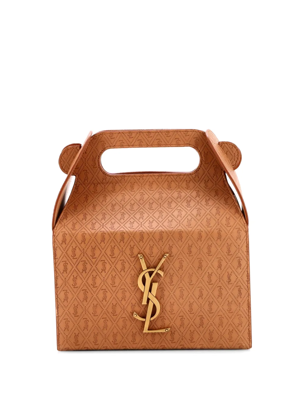 Saint Laurent Pre-Owned Take-Away Box Bag Umhängetasche mit Monogramm - Braun