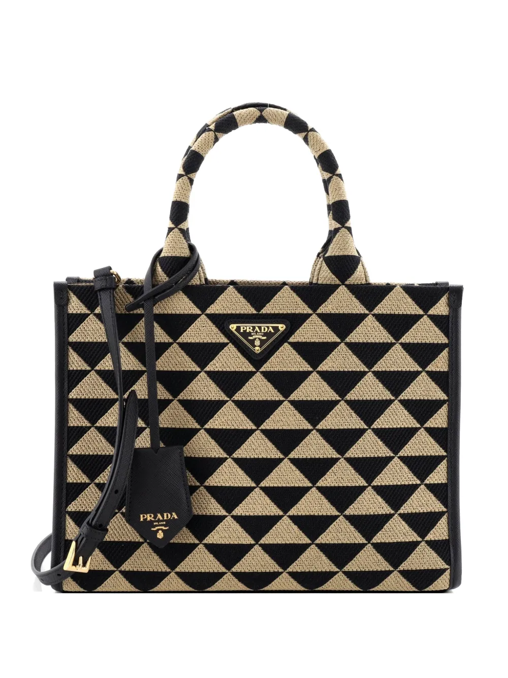Prada Pre-Owned Symbole Shopper Jacquard Small tote bag - Toni neutri