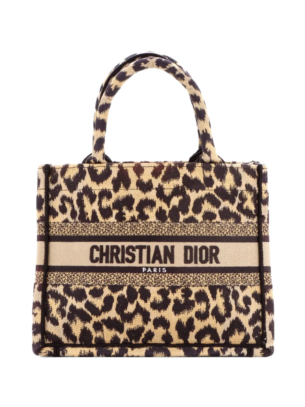 Christian Dior Pre-Owned Kleine Book Tote Bag aus Canvas mit Stickerei - Braun