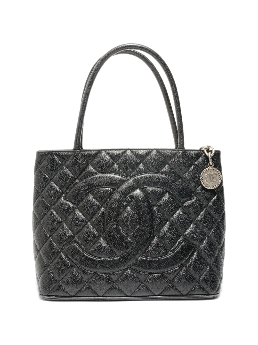 CHANEL Pre-Owned 2001-2002 Medallion Caviar tote bag - Nero