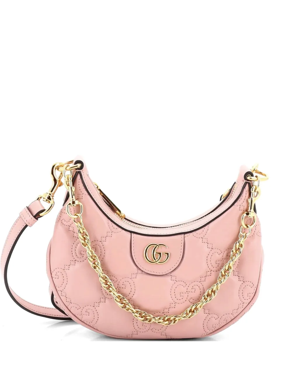 Gucci Pre-Owned Borsa a spalla Half Moon Hobo GG Matelasse mini in pelle - Rosa