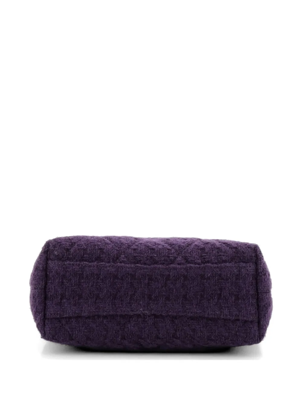  Chanel Pre-owned Petit Sac Porté épaule Zippé Et Matelassé En Tweed Et Cuir D'agneau à Logo Cc Et Grosse Chaîne - Violet 