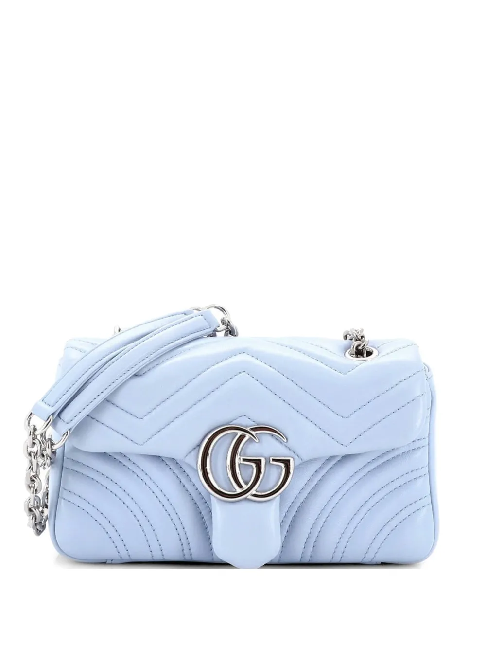 Gucci Pre-Owned GG Marmont Flap Bag Matelasse Leather Mini crossbody bag - Blu
