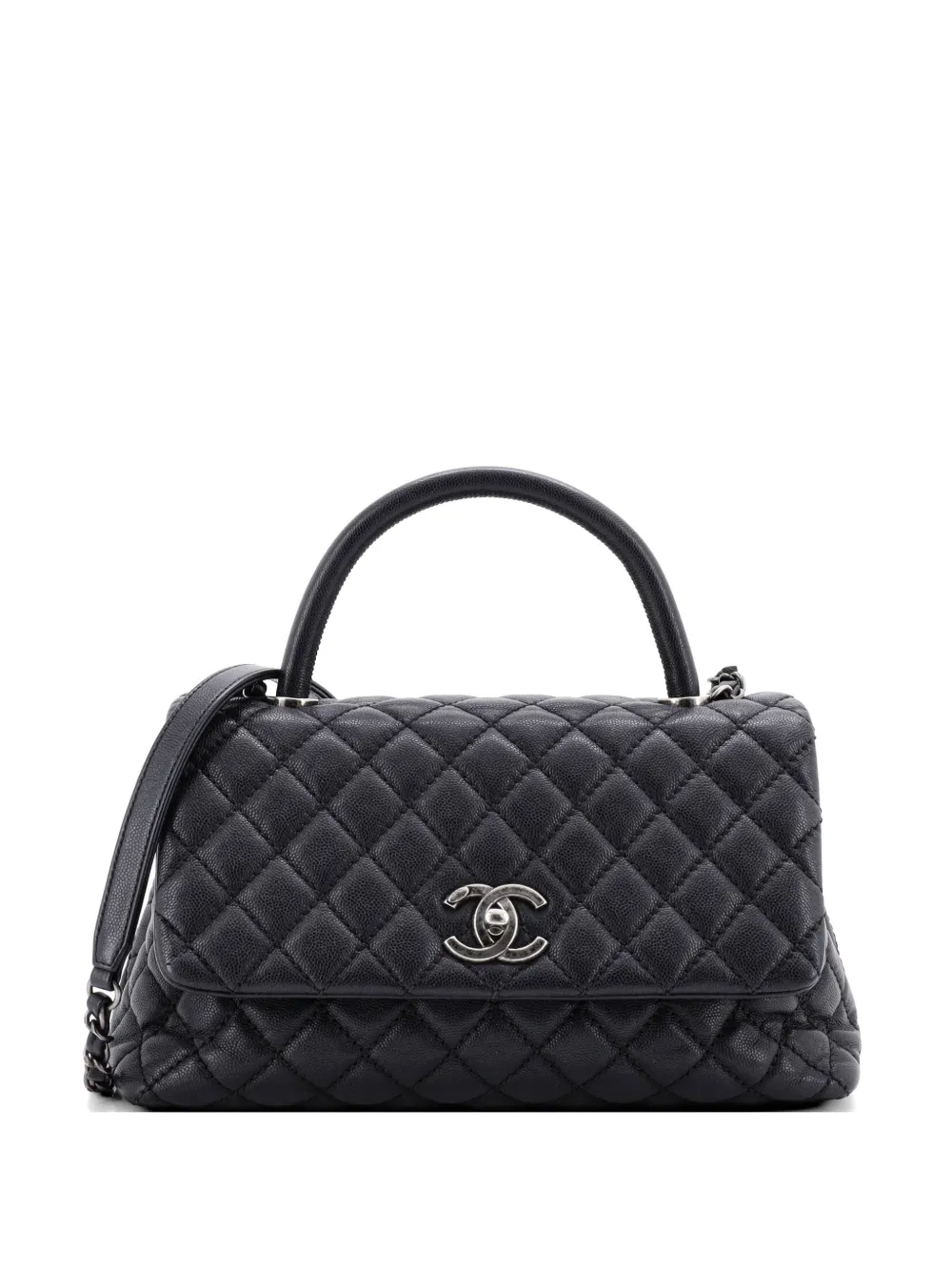 CHANEL Pre-Owned Coco Top Handle Bag Quilted Caviar Small crossbody bag - Nero