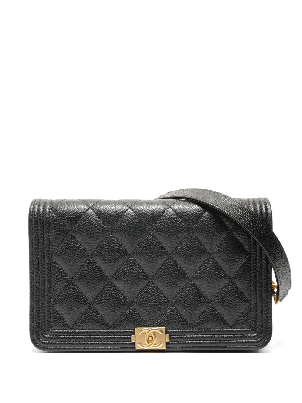 CHANEL Pre-Owned 2020-2021 Boy Chanel quilted wallet - Nero