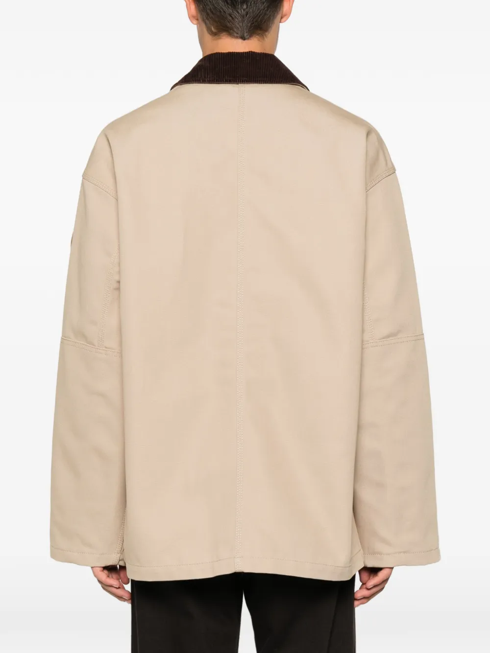 Canada Goose Jack met opgestikte zak en ribfluwelen kraag Beige