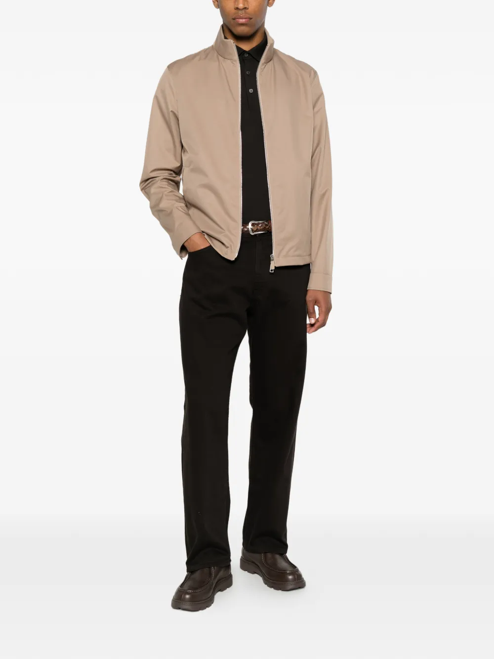 Zegna Jack met hoge hals Beige