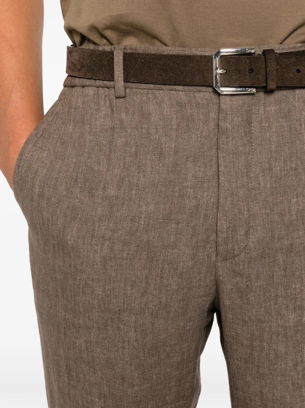 Incotex Broek met elastische tailleband Bruin