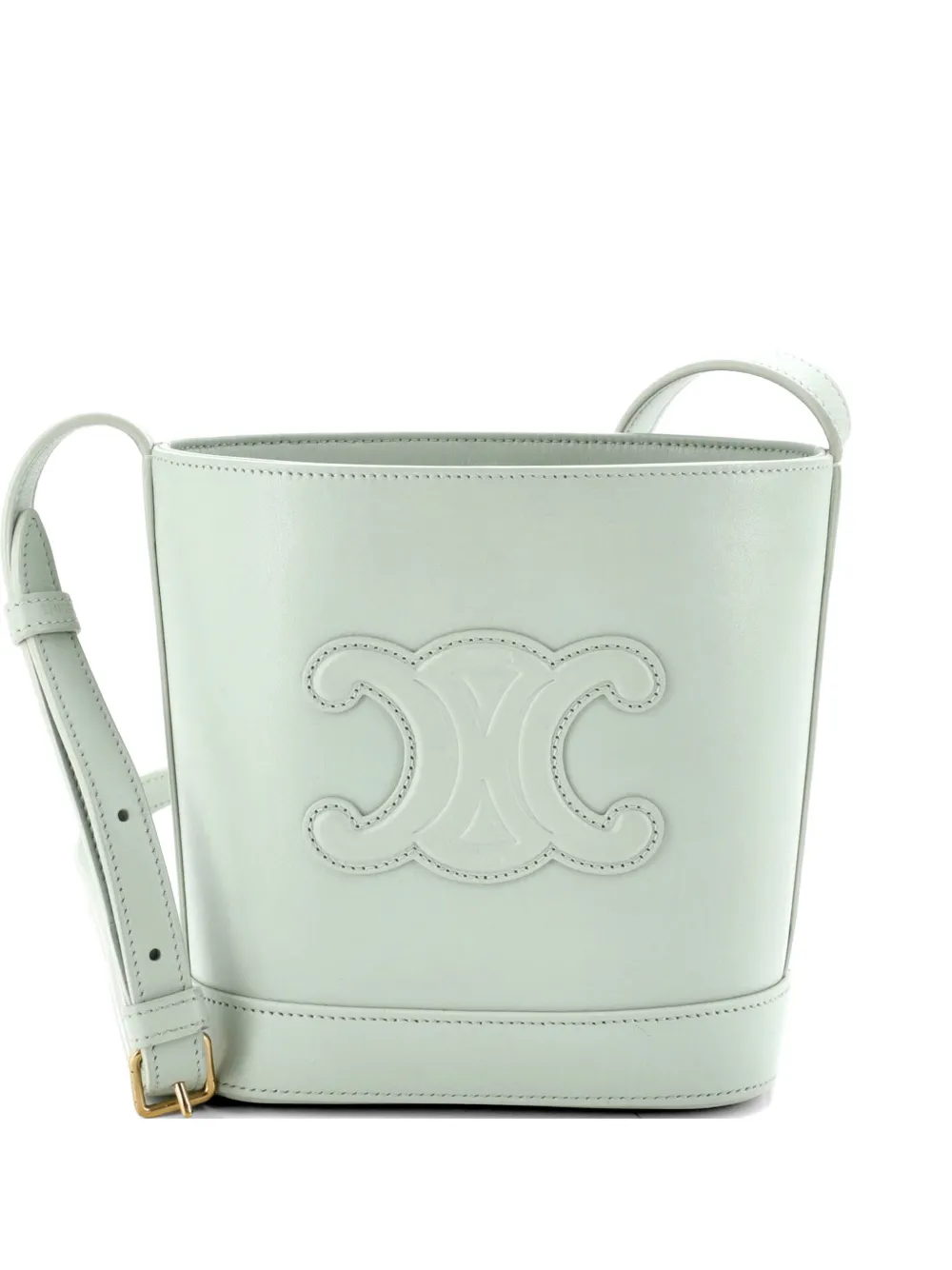 Celine Pre-Owned Borsa a secchiello Cuir Triomphe piccola in pelle - Verde