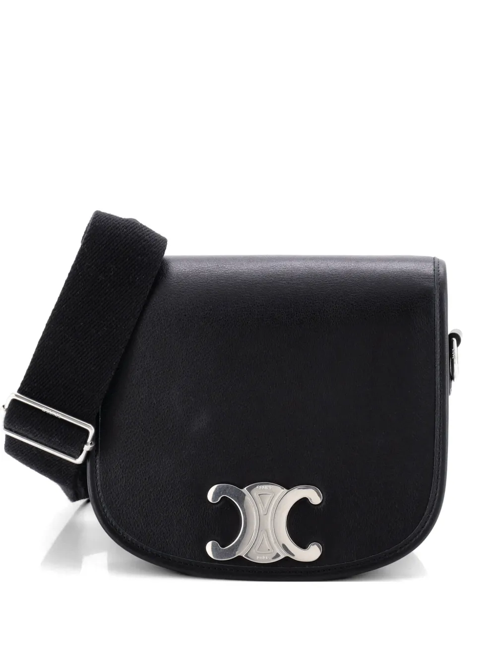 Celine Pre-Owned Besace Triomphe Shoulder Bag Leather Medium crossbody bag - Nero