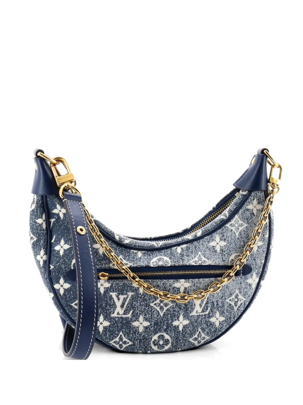 Louis Vuitton Pre-Owned Loop Handbag Monogram Jacquard Denim hobo bag - Blu