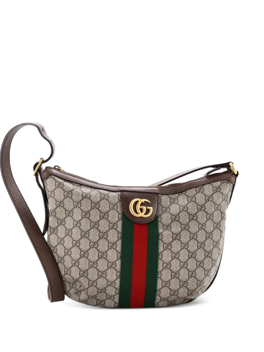 Gucci Pre-Owned Ophidia Half Moon Hobo GG Coated Canvas Small crossbody bag - Marrone