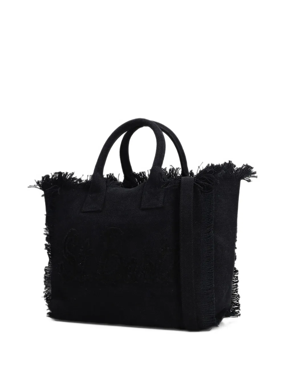 MC2 Saint Barth Colette fringed logo-embroidered shoulder bag Zwart