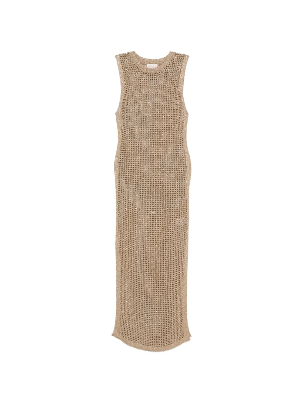 Mc2 Saint Barth Eileen Open-knit Maxi Dress In Brown