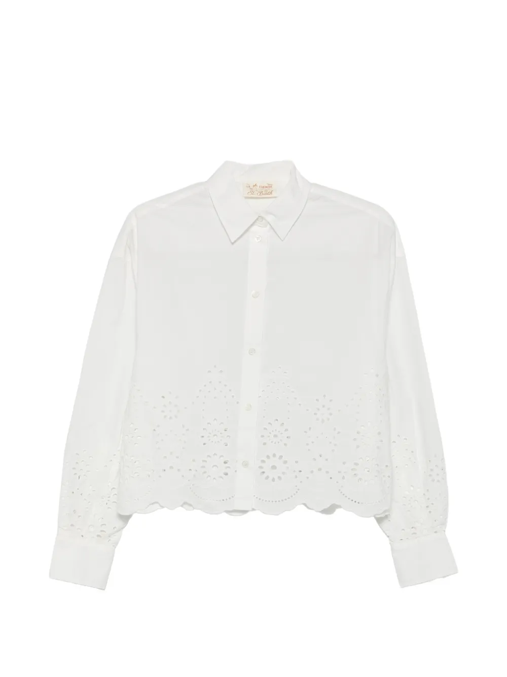 Mc2 Saint Barth Oriane Scalloped-hem Shirt In White