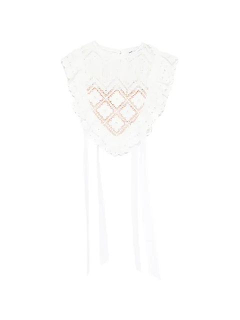 Self-Portrait guipure-lace ruffled top
