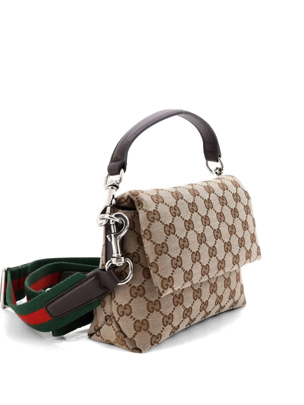 Gucci Pre-Owned Convertible Flap Crossbody Bag GG Canvas Small shoulder bag - Marrone