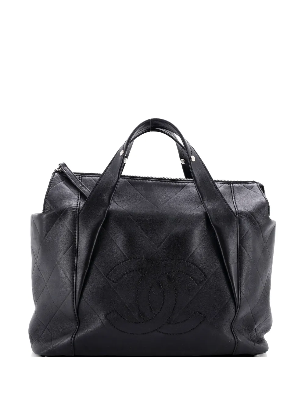 CHANEL Pre-Owned All Day Long Chevron Leather Medium tote bag - Nero