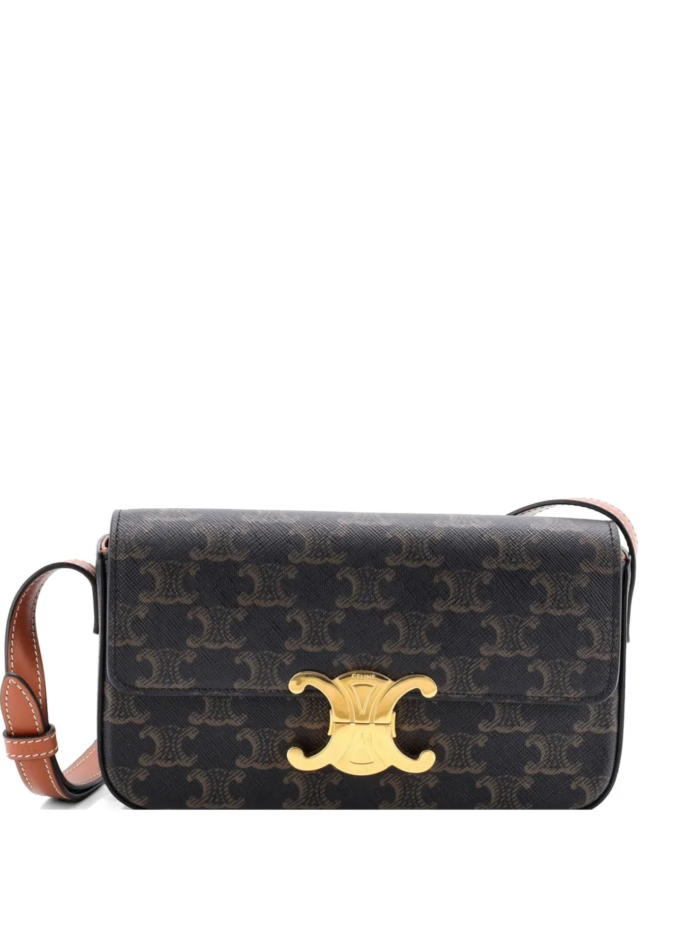 Celine Pre-Owned Triomphe East-West Triomphe Coated Canvas shoulder bag - Marrone