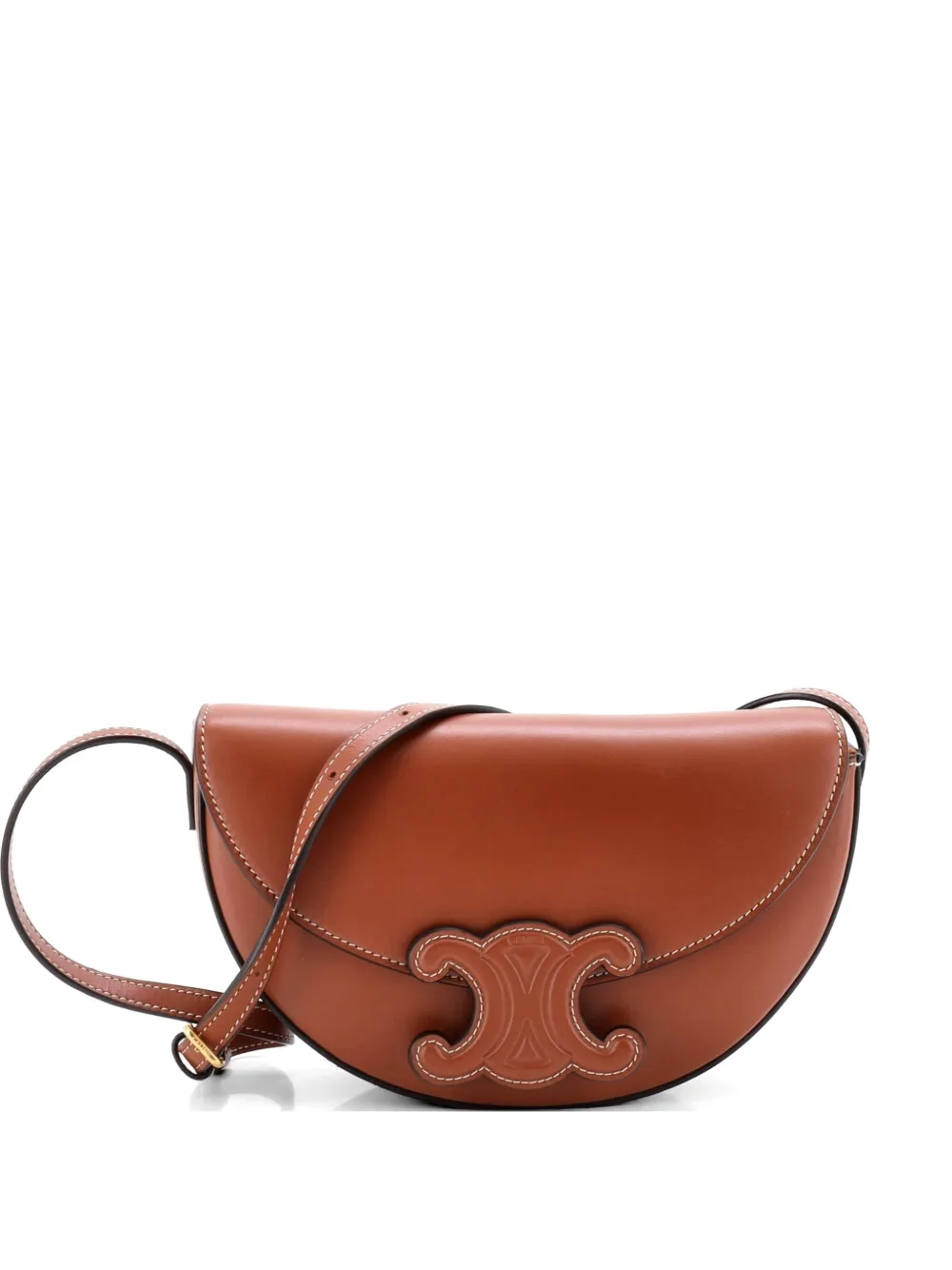 Celine Pre-Owned Cuir Triomphe Besace Flap Bag Leather crossbody bag - Marrone