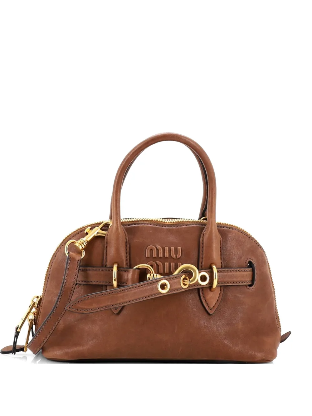 Miu Miu Pre-Owned Aventure Top Handle Bag Leather Regular satchel - Marrone
