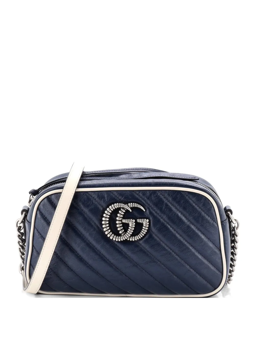 Gucci Pre-Owned GG Marmont Shoulder Bag Diagonal Quilted Leather Small crossbody bag - Blu
