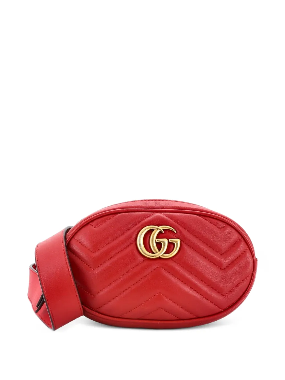 Gucci Pre-Owned GG Marmont Matelasse Leather belt bag - Rosso