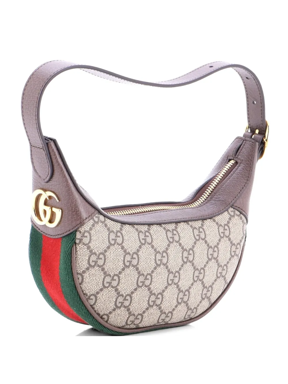 Gucci Pre-Owned Ophidia Half Moon Bag GG Coated Canvas Mini hobo bag - Marrone