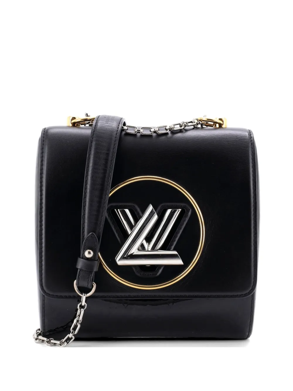 Louis Vuitton Pre-Owned Pochette Twist Handbag Leather with Monogram Vernis shoulder bag - Nero