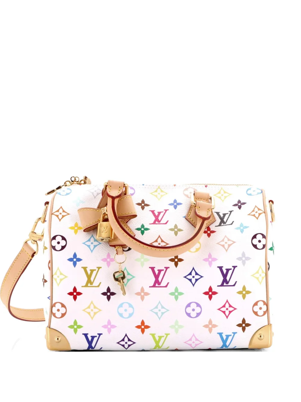 Louis Vuitton Pre-Owned x Takashi Murakami Speedy Soft Bandouliere Bag Monogram Multicolor 25 satchel - Bianco
