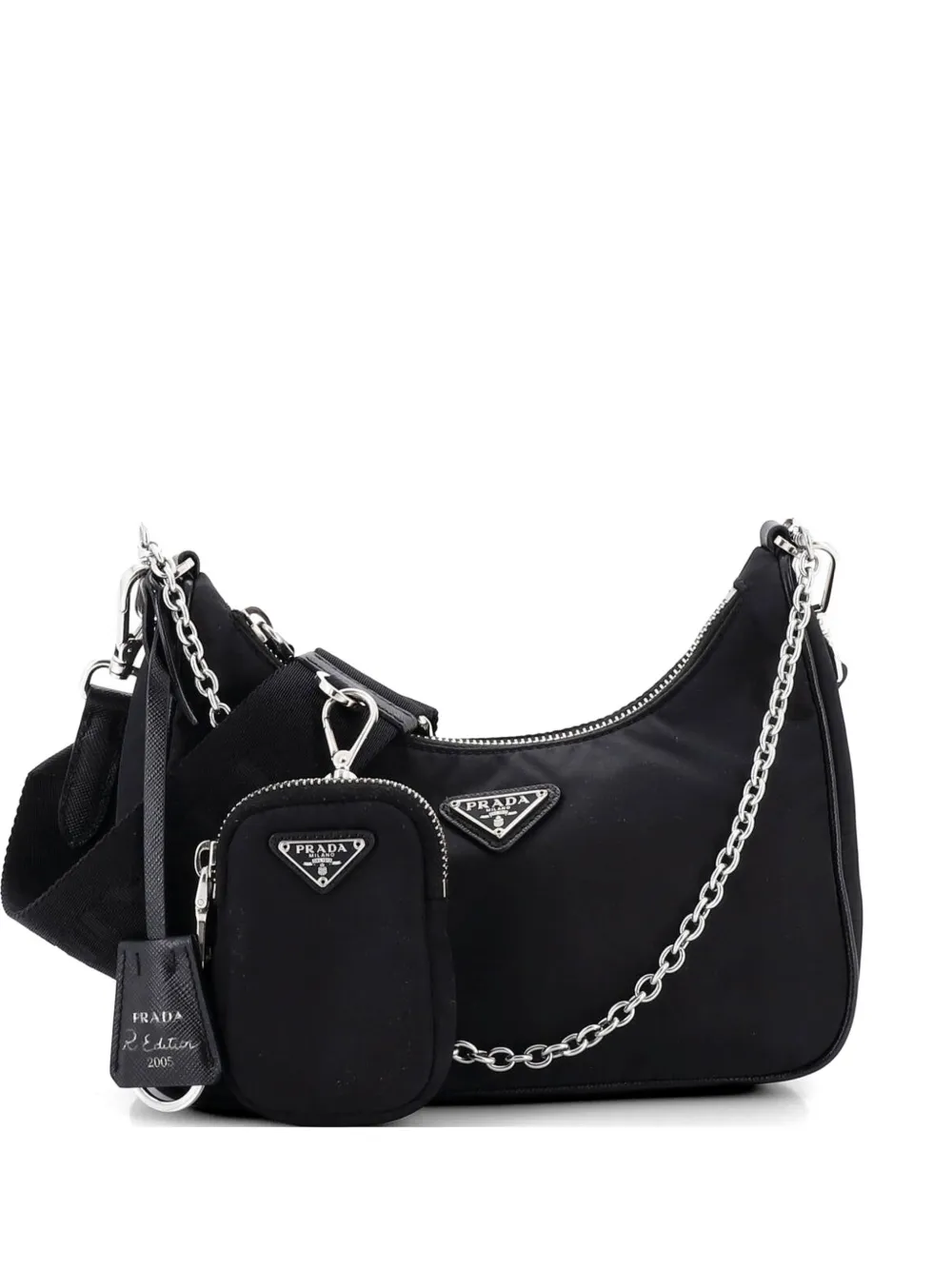 Prada Pre-Owned Re-Edition 2005 Shoulder Bag Tessuto Small crossbody bag - Nero