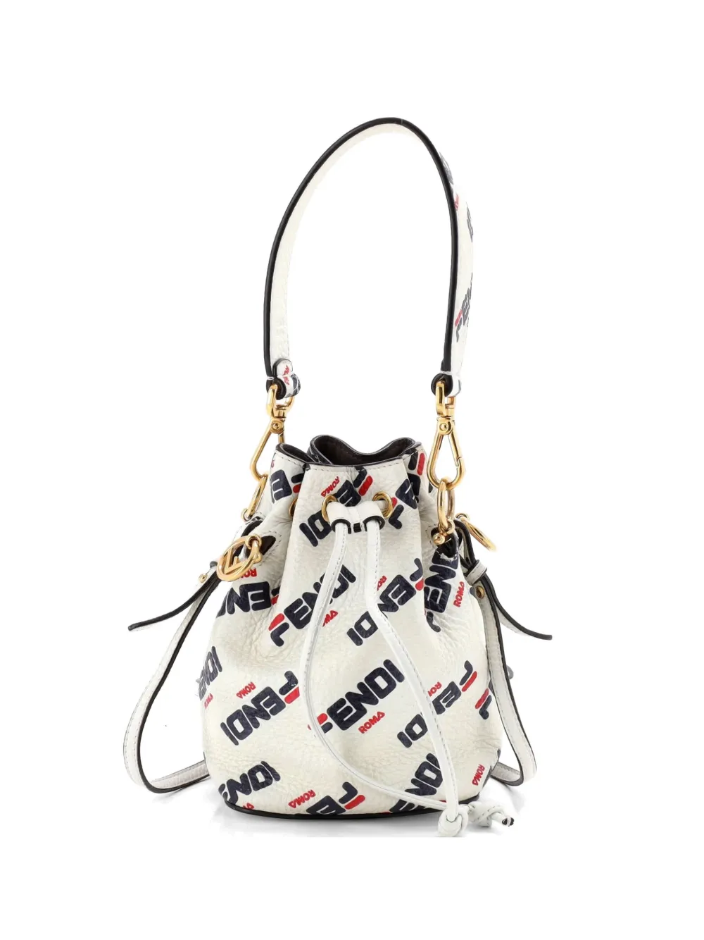 Fendi Pre-Owned Mania Logo Mon Tresor Printed Leather Mini bucket bag - Multicolore