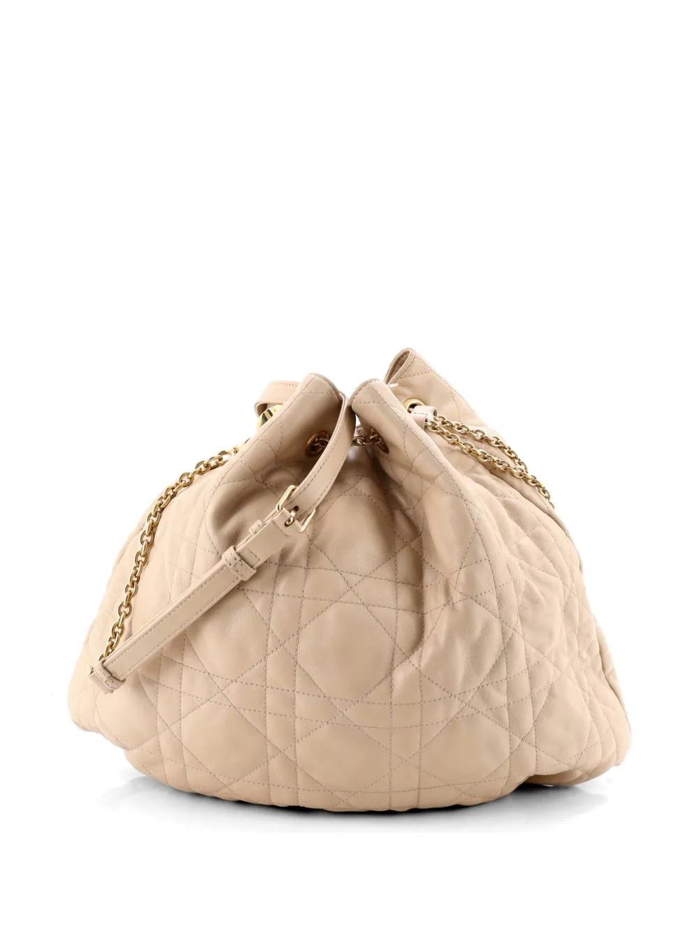 Christian Dior Pre-Owned Ammi Supple Bag Macrocannage Quilt Lambskin Large bucket bag - Neutrals