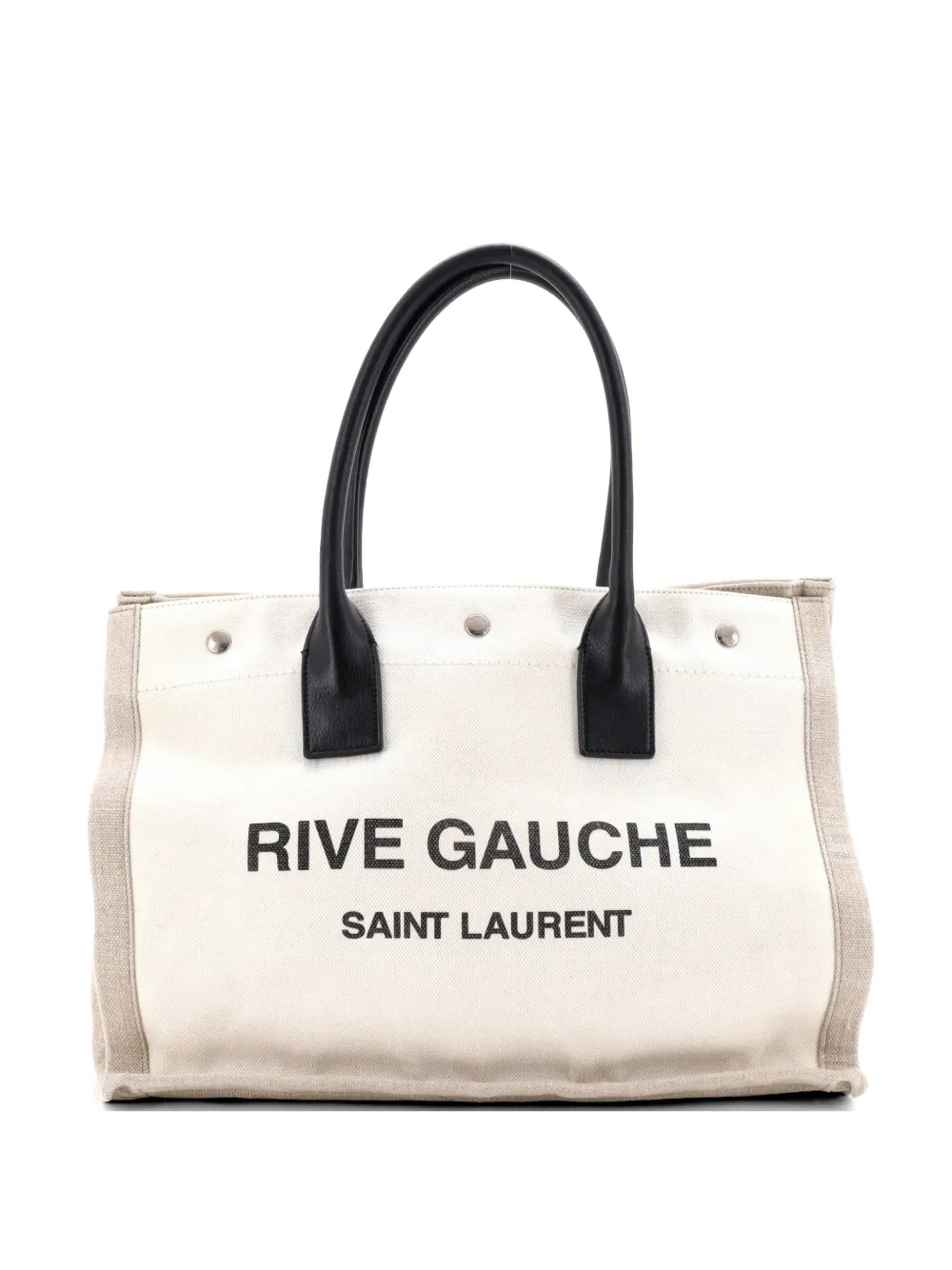 Saint Laurent Pre-Owned Kleine Rive Gauche Tote Bag aus Canvas - Nude