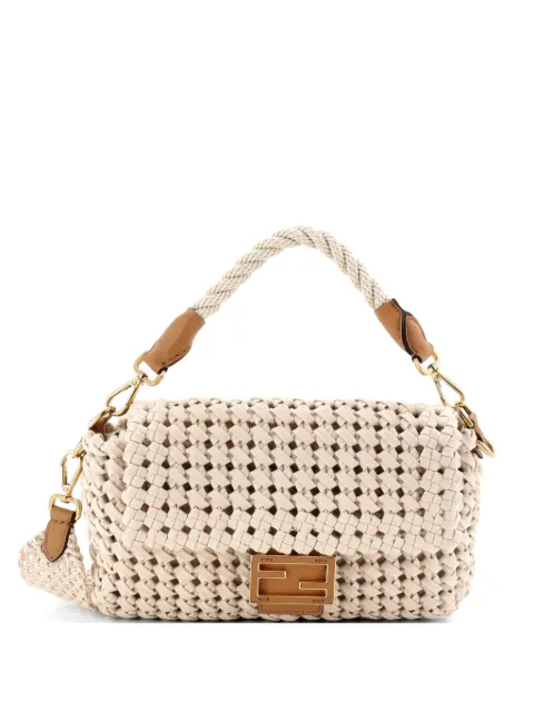Fendi Pre-Owned Baguette NM Bag Woven Canvas Medium shoulder bag