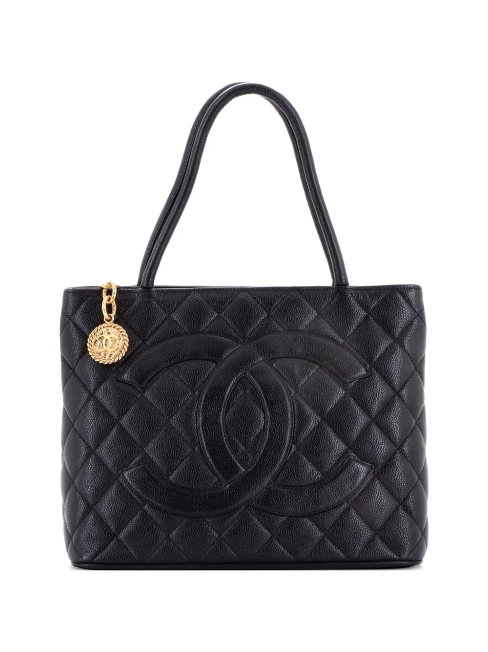 CHANEL Pre-Owned Medallion Quilted Caviar tote bag - Nero
