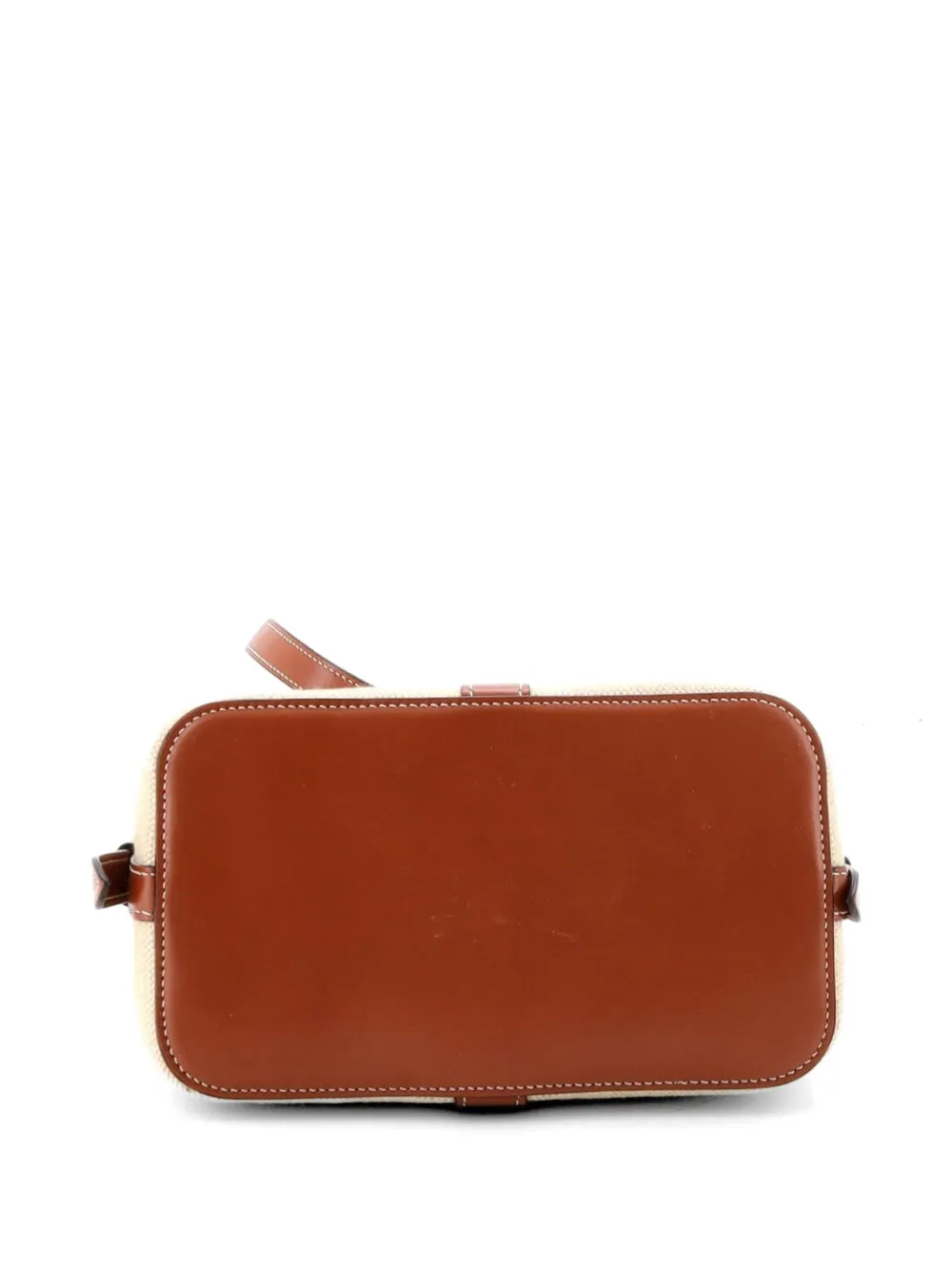 Celine Pre-owned Teen Cabas De France Bag Leather and Canvas Small Shoulder Bag in Brown, view 3