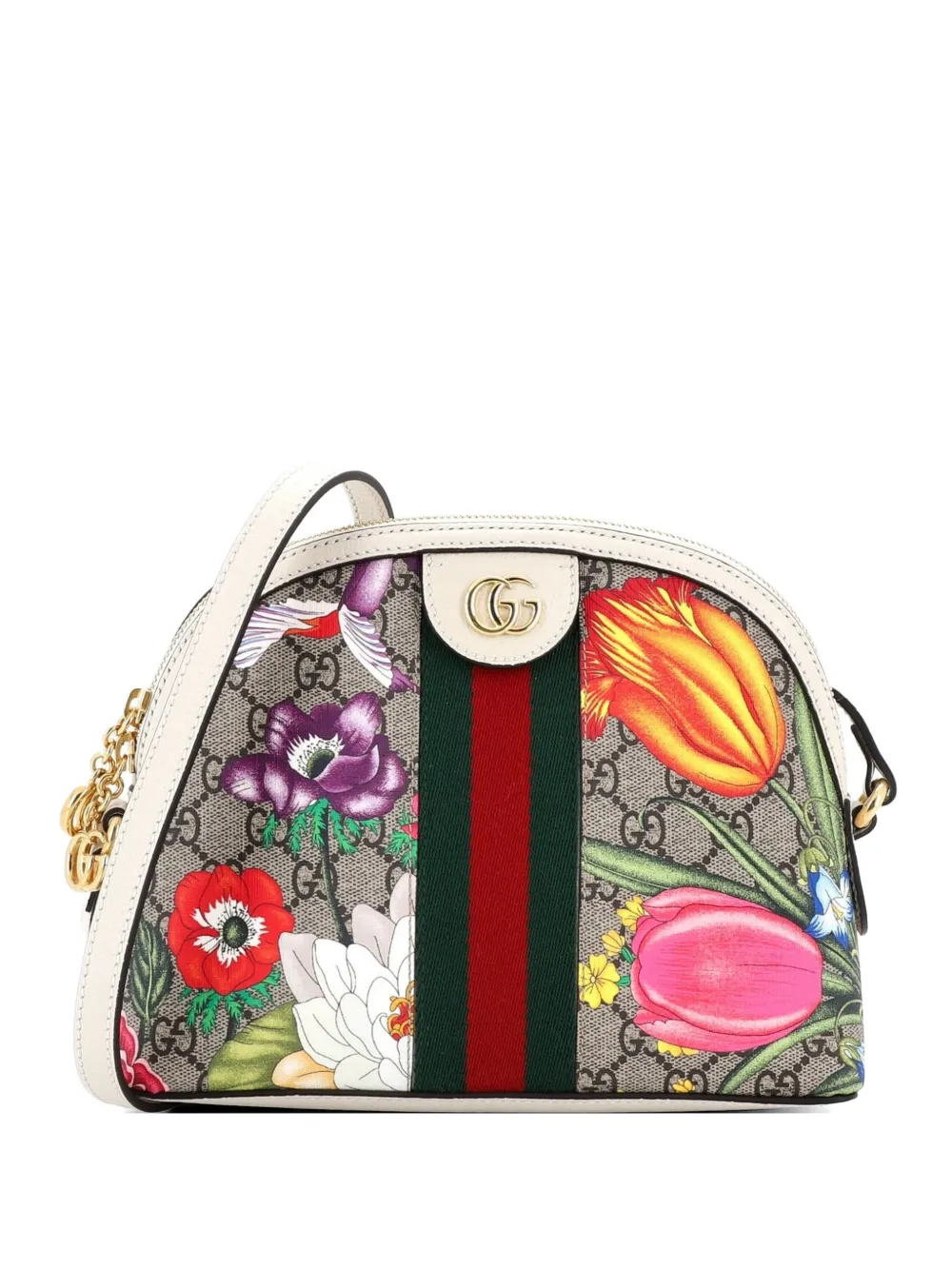 Gucci Pre-Owned Ophidia Dome Shoulder Bag Flora GG Coated Canvas Small crossbody bag - Multicolore