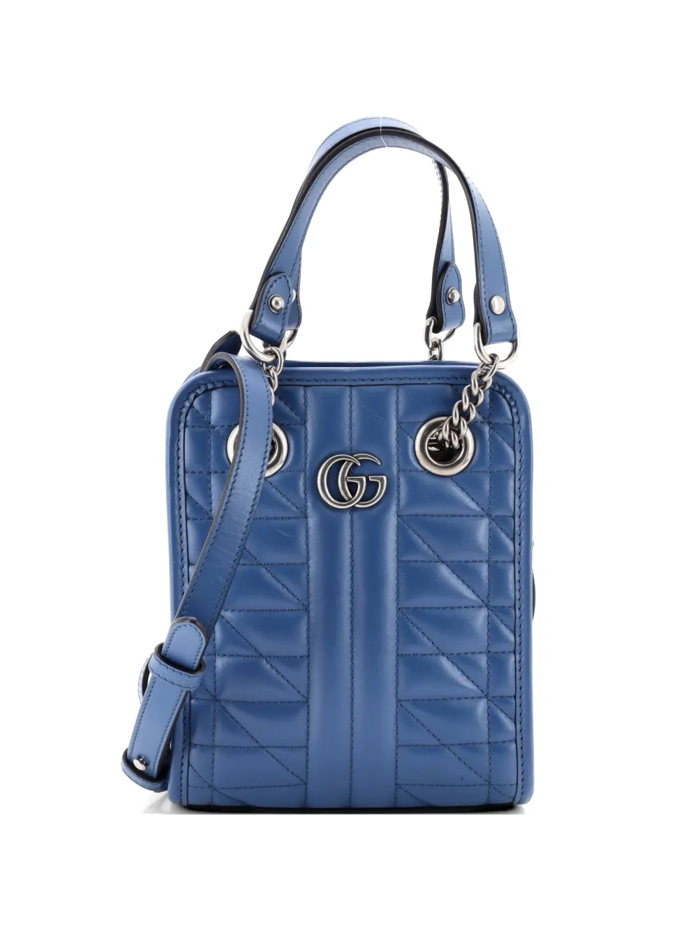 Gucci Pre-Owned GG Marmont Handle Matelasse Leather Mini crossbody bag - Blu