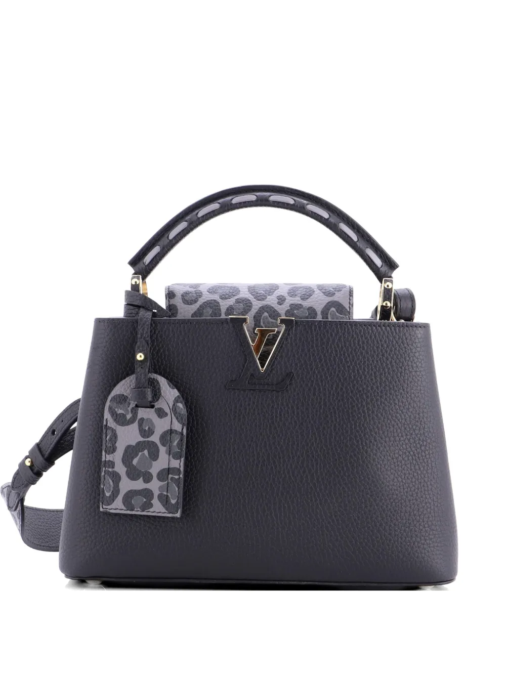 Louis Vuitton Pre-Owned Capucines Bag Wild at Heart Leopard Print Taurillon Leather BB satchel - Nero