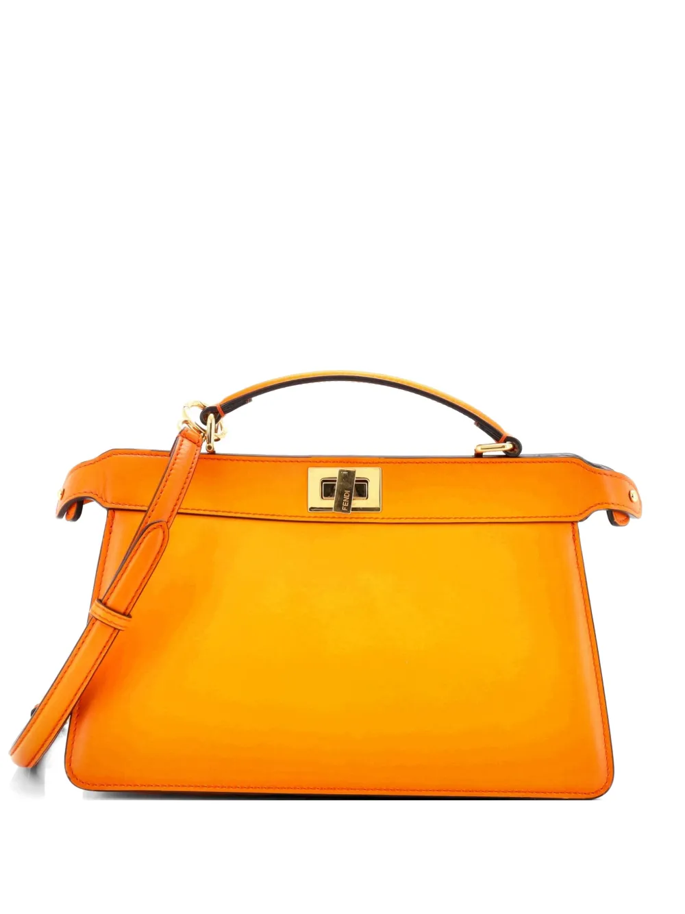 Fendi Pre-Owned Peekaboo ISeeU Bag Leather East West satchel - Arancione