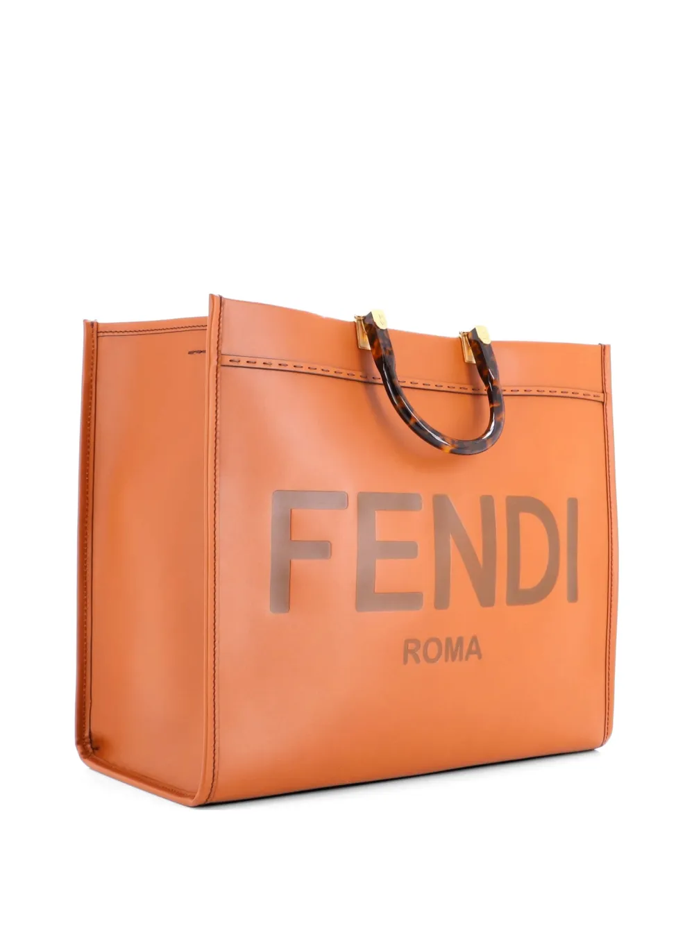 Fendi Pre-Owned Sunshine Shopper Leather Large tote bag - Marrone