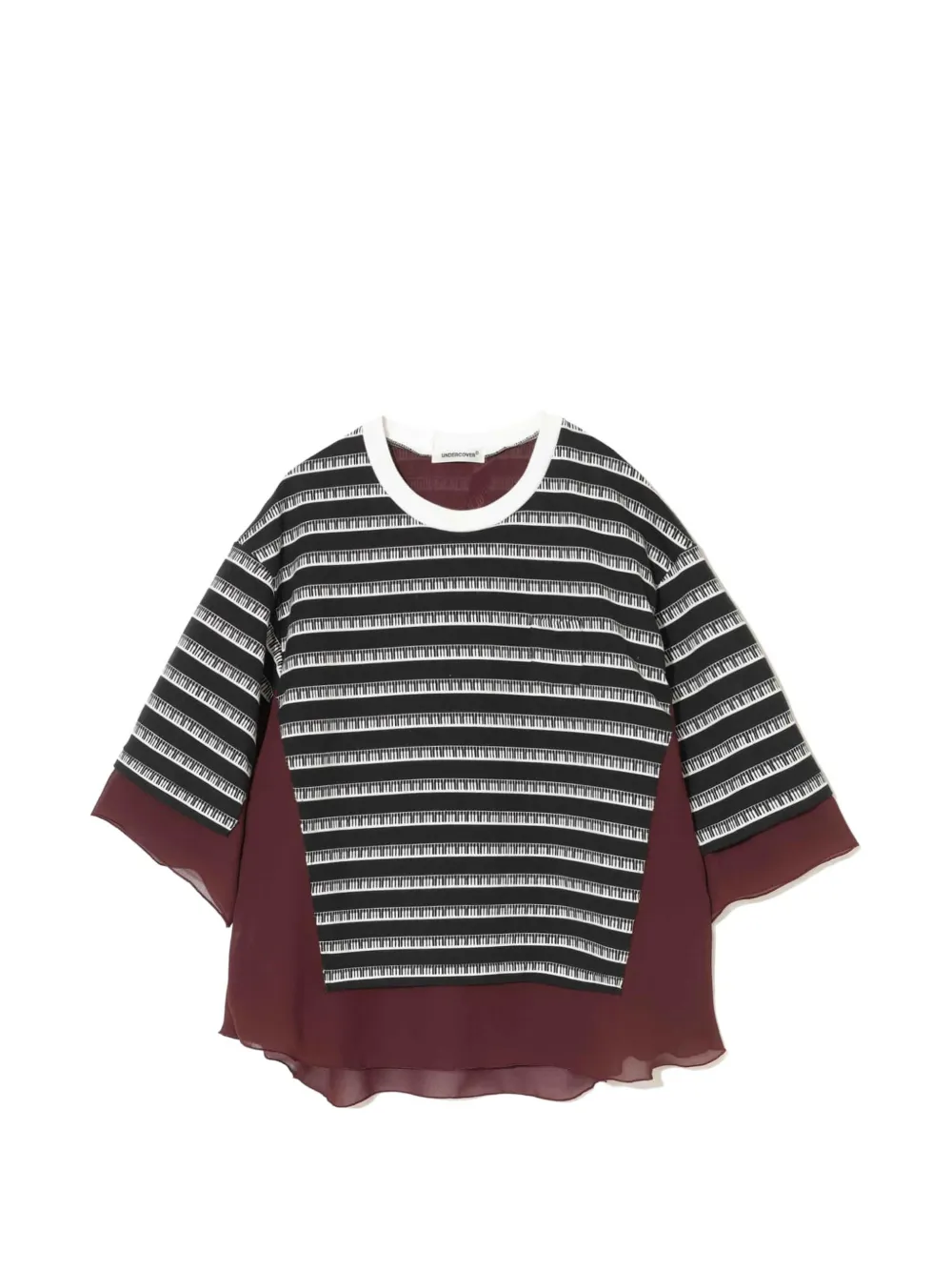 Undercover piano-print layered T-shirt - Nero