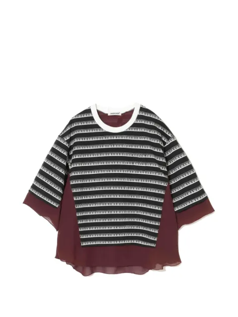 Undercover piano-print layered blouse
